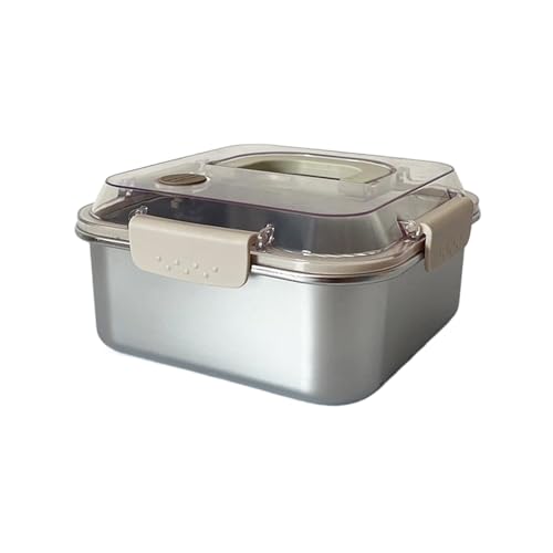 IOIUSKKU Contenedores de acero inoxidable con tapas, fiambrera aislante grande para adultos, contenedores de almacenamiento de alimentos de acero inoxidable, 2300ml