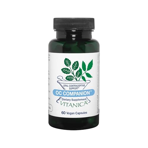 Vitanica OC Companion, Oral Contraceptive Support Supplement, Dandelion, Borage Seed Oil, DIM, Bromelain, Probiotic & More, Vegan/Vegetarian, 60 Capsules