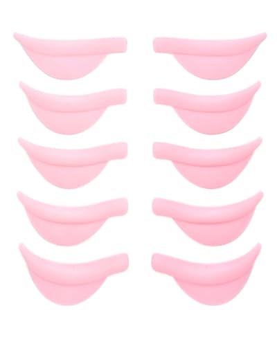 LEEQ 10 PCS Almohadillas para Lifting de Pestañas - Levantamiento de Pestañas Reutilizables, Rizador de Pestañas XS/S/M/L/XL, 5 Tamaños, Silicona Lifting Pestañas Kit, Rosa