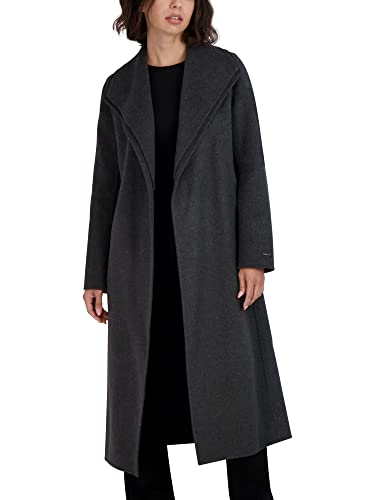 TAHARI Women's Slim Fit Double-Faced Soft Blend Wrap Tie Belt – Long Wool Coat3
