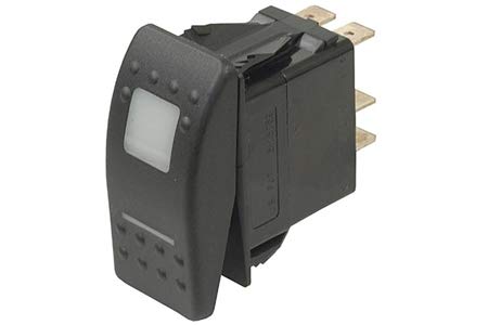 Rocker Switch- (White Pilot Light) On-On- SPDT- ( Pack of 1)