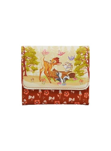 Hot Topic Loungefly Disney Bambi Forest Scene Mini Flap Wallet BROWN LIGHT BROWN NONE