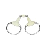 Gugxiom Horse Mouth Bit, Horse Snaffle Bit, Ring Snaffle Bit, Stainless Steel Horse Bit, Flavor Rubber Wrapped Horse Mouth Snaffle Bit, Roller Mouth Bit for Horses Training, Riding