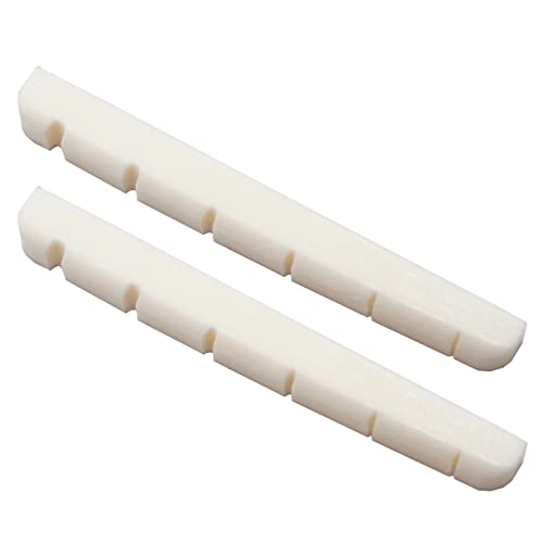 Miwayer 6 String Electric Guitar Bone Nut Flat Bottom Pre-Slotted Made Of Real Bone (42 X 3.5 X 4.5/3.5Mm 2 Pack) #TOP14