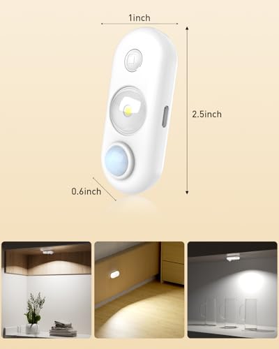 Image of SZOKLED Motion Sensor Under Cabinet Lights, Stick on LED Under Counter Light for Kitchen, Closet, Drawer, Shelf, 4Pack