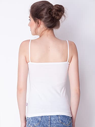 Image of Dollar Missy Women's Cotton Pack of 3 Adjustable Straps Multicolor Slim Fit Camisole (8905203247820 301-BLK-WHT-SKN-PO3 Medium)