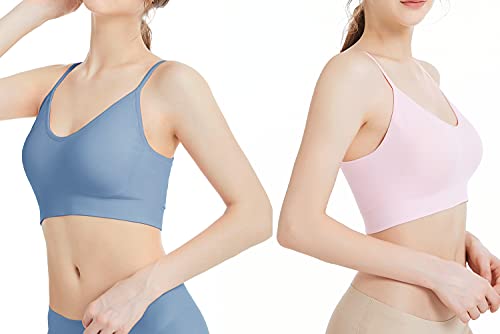 Image of Padded Bralette for Women Straps Sleep Bras Seamless Yoga Sport Bras