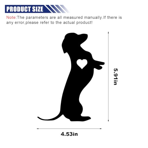 Image of 5.5 inch Dachshund Heart Dog Vinyl Decal, Waterproof Car Bumper Sticker for Car, Truck, Wall, Laptop (Black)
