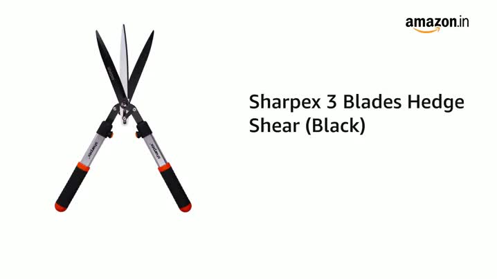 Sharpex Heavy Duty Hedge Shear with Sharp Blade, Spring Loaded Fuction and Comfortable Handle | Hedge Pruner Shear Grass Cutter for Outdoor Gardens (3 Blade Hedge Shear)