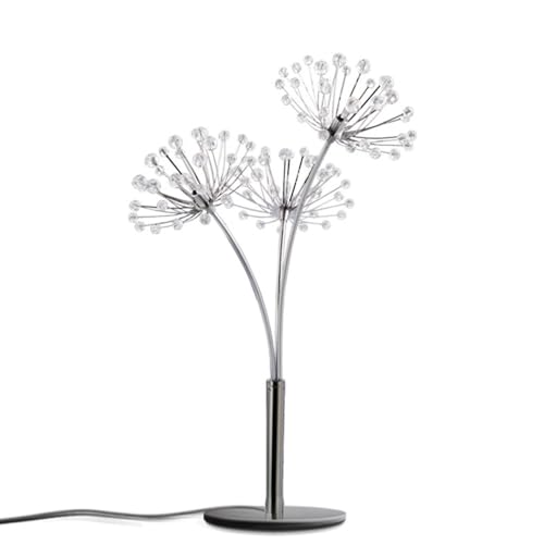 Genérico Lámpara de mesa LED noche, lámpara escritorio creativa cristal, lectura lujo con forma diente león for dormitorio, sala estar u oficina(White light)