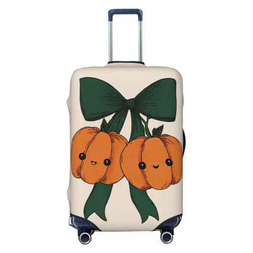 Two Pumpkin Green Coquette Ribbon Elastic Travel Luggage Covers Dustproof Scratch-Resistant Suitcase Protector Fit 22-24 Inch