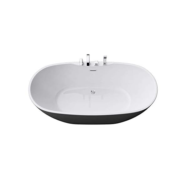 Mai & Mai Freistehende Badewanne Acryl Wanne Standbadewanne mit Armatur 170x80x60 cm V605 – Bild 7