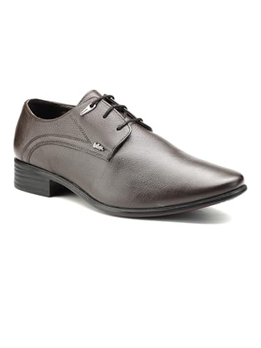 Image of Lee Cooper LC2035B2R Men's Leather Derby Formal Shoes | Lightweight, Comfortable & Stylish Lace-Ups for Office, Business
