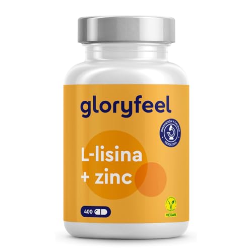 L-Lisina 400 Cápsulas - 1000 mg L Lisina HCL por día - De Fermentación Vegetal - Aminoácido esencial con Zinc para tu Sistema Inmunitario* - Vegano, Probado en laboratorio, Sin aditivos