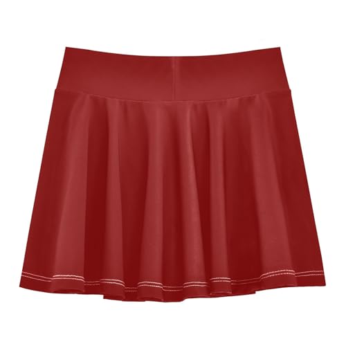 Tennis Skort for Girls Athletic Active Skirts with Shorts High Waisted Cheer Skorts Dark Red2