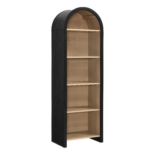 Modway Evie Modern Arched Narrow Bookcase in Black - 71