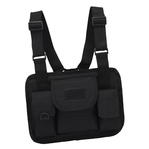 Samuliy Riñonera para el pecho, bolsa de pecho para correr, mochila frontal ajustable, mochila de viaje, moda para correr, senderismo, entrenamientos, ciclismo y esquí, Black, Refer to description,