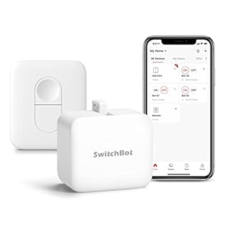 Switchbot Smart Switch Button Pusher (Bluetooth) – Fingerbot for Rocker Switch/One-Way Buttons, App Timer Control, No Wiring, Optional Hub Required for Voice/Remote, White