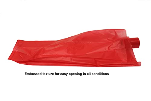 Image of 120 Easy Open & Strong Leak-Proof Poop Bags Dog Waste Bags 13.25 x 9 inch Made in USA .Bags are easier to tie than standard 12 inch bags (Red)