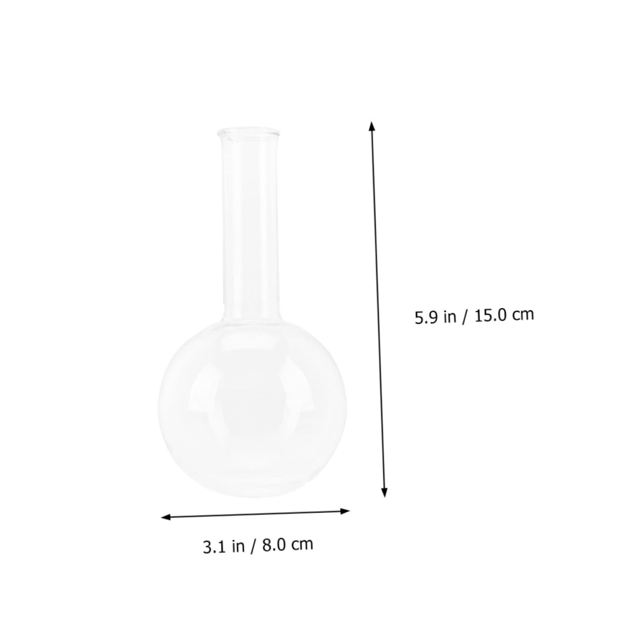 Cabilock 2 Matraces de Vidrio Material Vidrio Resistente de Fondo Redondo y Diseño Portátil Cuello Corto para Experimentos Científicos para Estudio y Laboratorio Escolar
