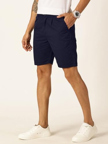 Image of Thomas Scott Men's | Solid | Mid Rise | Light Weight | 100% Cotton | Casual | Chino | Shorts for Men