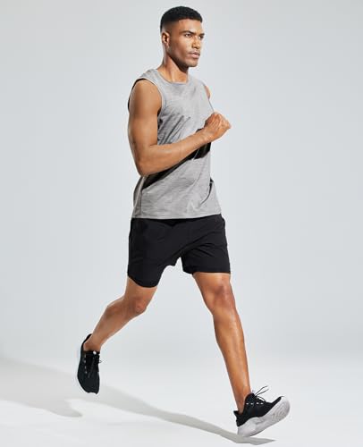 Image of MIER Men's Sleeveless Tank Top Dry Fit Workout Muscle Tee Shirt for Running Athletic Gym Sports Training, Moisture Wicking