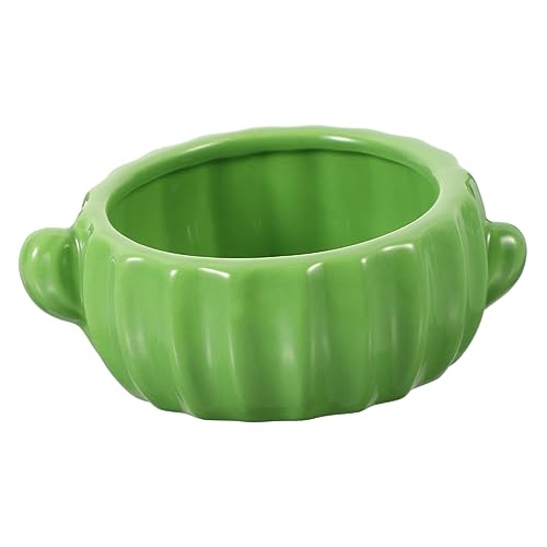 VANZACK Cactus Shaped Ceramic Hamster Bowl for Animals Smooth Surface Food and Water Dish for Guinea Pigs Chinchillas and Other Pets Present for