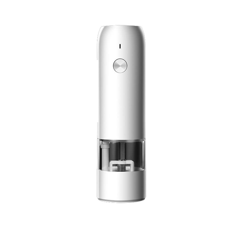 ENGENDER Manuelle Salzmühle USB Ladesalz und Pfefferschleifer Salz Küche Haus verstellbar Rauheit Keramikschleife(A)