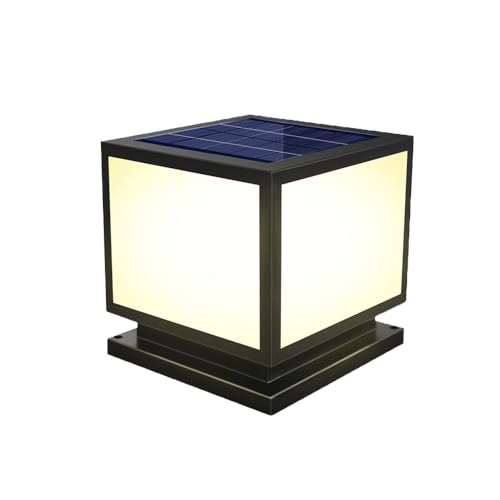 Klobvtt Luz de tapa de poste al aire libre, lámpara de columna de cubierta de valla solar, lámpara impermeable, luces de poste cuadrado, 4 modos de color, iluminación de paisaje para pilares al aire