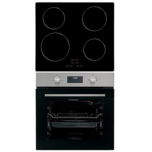 Einbau-Backofen Induktion Kochfeld SET Multifunktionsbackofen 72 L 6 Funktionen, 60cm Einbau Induktionskochfeld 4…