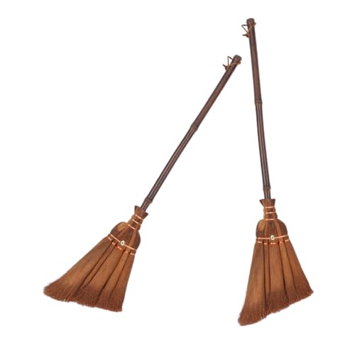 NAMOARLY Child Size Broom Set 2 Pieces Boys and Girls Sweeper Broom Natural Straw Material for Indoor Cleaning Play