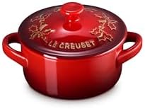 Le Creuset Stoneware Holly Collection Mini Round Cocotte, 8 oz., ...