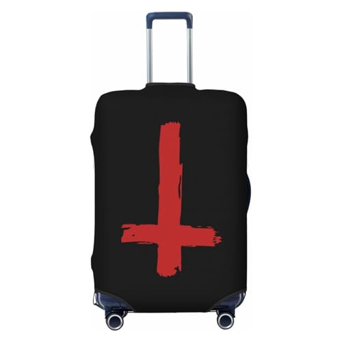 Demonic Inverted Cross Travel Luggage Cover Suitcase Protector Fits 29-32 Inch Case(Black,XL)