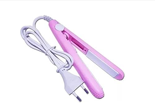 Mini Chapinha Prancha De Cabelo Portátil Para Bolsa Bivolt Cor: Rosa