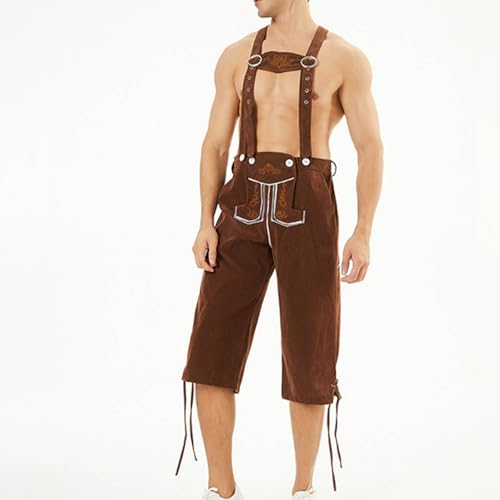 Shorts masculino de veludo medieval de dança cosplay macacão short calça masculina 2024, Q-415 marro