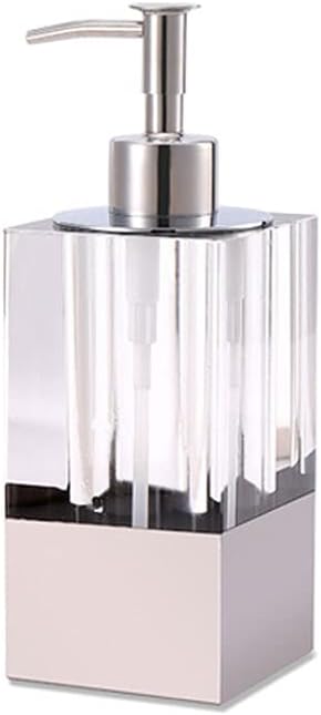 Hand Soap Bottle Crystal with Stainless Steel Pump Emulsion Dispenser Bottle Suitable for Kitchen Bathroom Accessories Countertop Lotion Shampoo Bath Soap，B