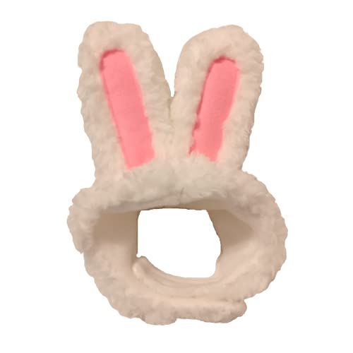 犬猫用コスプレ 白うさぎのかぶりもの(帽子) (L:39〜45cm)