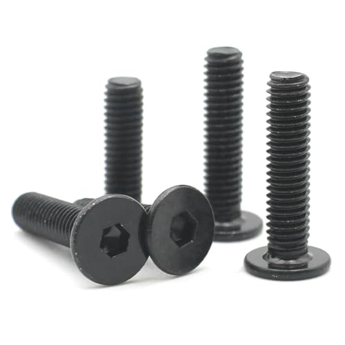 Vis tête plate hexagonale creuse en inox 304 noir de 16mm pour finition soignée