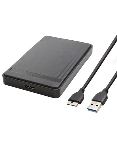 Festplattengehäuse 2,5 Zoll USB 3.0 SATA Gehäuse für 7mm/9.5mm 2.5 Zoll SSD und HDD Externe SSD Gehäuse mit USB 3.0 Kabel Werkzeugfreie Montage
