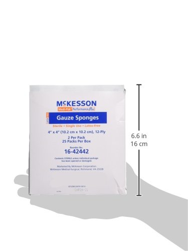 Mckesson Performance Plus Gauze Sponge Cover Dressing Sterile, 4 X 4 Inches, Box Of 50(Packaging May Vary) #TOP3