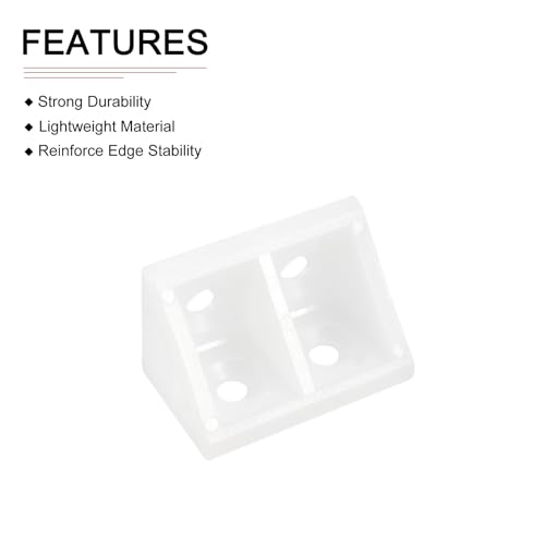 40 PCS White Plastic Corner Brackets Right Angle Corner Support Brace Shelf Support Corner Brace L Shape Corner Bracket For Furniture Kitchen Cabinet - View #5