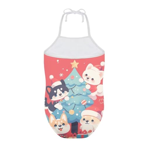 Christmas Girls One-Piece Swimsuits Beach Halter Swimwear Bathing Suit for 3-10 Years4