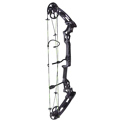 SHARROW 34 Inch Compound Bow and Arrow Set Adult 30 to 70 lbs Adjustable 320 FPS Kit Archery Hunting Bow with Carbon Arrows Right Hand Target Practice with Accessories Black - Image 3