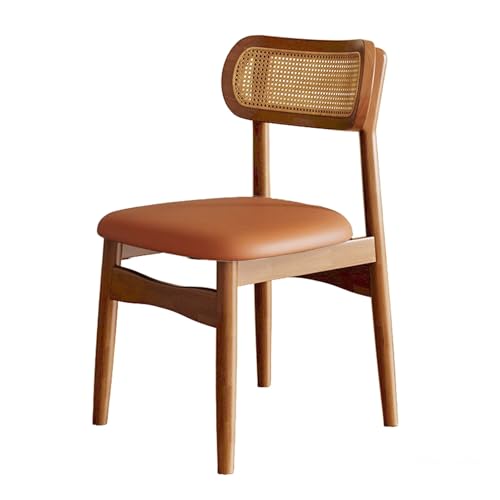Cómoda silla tapizada con respaldo de mimbre, elegante silla de oficina suave para el hogar y el escritorio, acabado de nogal, diseño Ergon para espacios de trabajo y espacios de trabajo