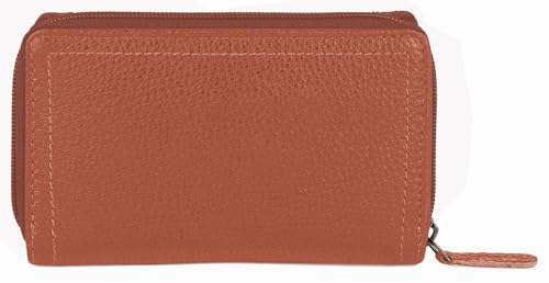Image of WildHorn Genuine Leather Ladies Wallet - Elegant Women's Clutch Purse with 10 Card Slots, Perfect for Daily Use (TAN)