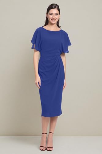 Image of Maggy London Women's Dresses Boat Neck Flutter Sleeve Dress Occasion Event Guest of
