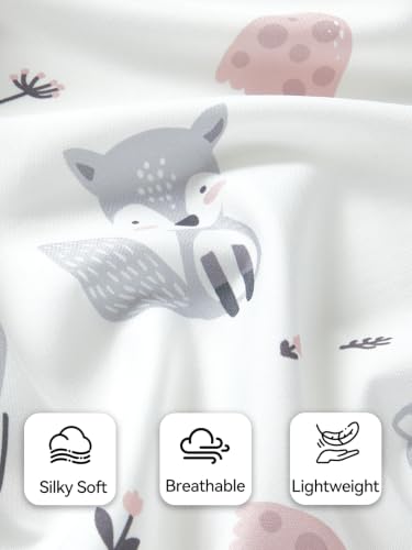 Image of TILLYOU Mini Crib Fitted Sheets - Soft Knit Sheet for Pack N Play, Microfiber Mini Crib Sheets, 38 x 24 Playpen Bedding Sheet for Baby 2 Pack, Machine Washable, Playful Animals