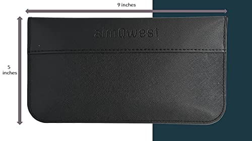 Aimqwest Shield Plus | 9"X5" Phone Signal Blocking Case For Privacy Rest And Safety | Partially Leather Faraday Phone Case | Block Gps Cellular 5G 4G Lte Wifi Bluetooth Rfid Emp Nfc Black #TOP3