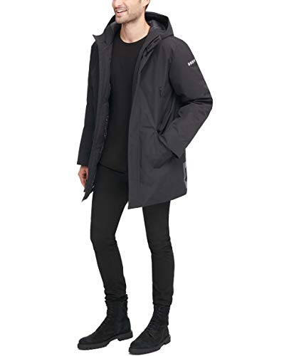 Image of DKNY Men's Water Resistant Hooded Logo Parka Jacket