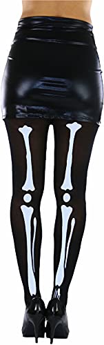 Image of ToBeInStyle Women's Scary Skeleton Leg Bones Halloween Hosiery Tights & Thigh High Stockings